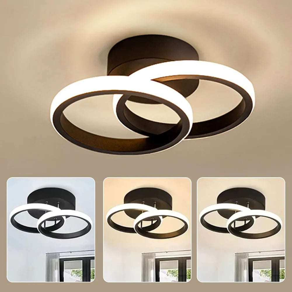 Modern Celing Lamp 110-240V Iron Art Ceiling Chandelier Three-tone Light Ceiling Lamp for Living Room Corridor Balcony Home