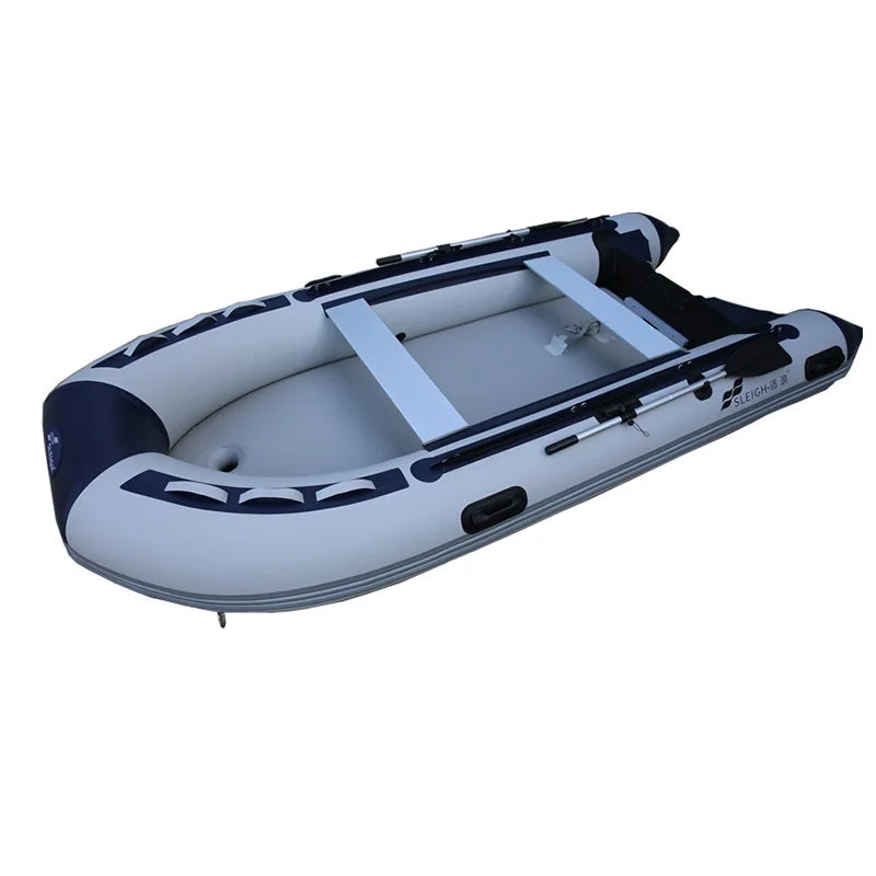 NEW 1.2mm Thicken PVC Assault Boat 4 Person Inflatable Fishing kayak V Shape Keel Boat Bottoms Speed Rescue Lifeboat