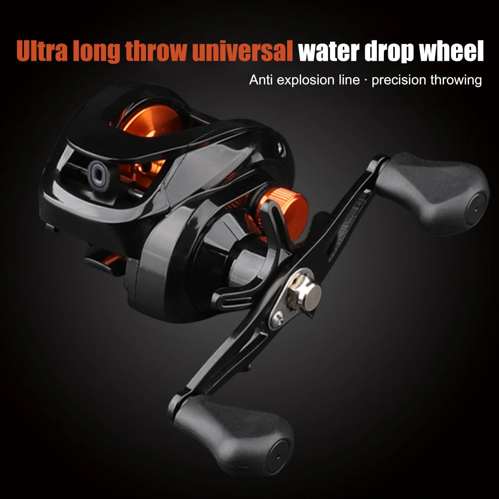 Low Profile Baitcasting Reel 18+1 Bearings Freshwater Saltwater Fishing Reel Long Shot Fishing Wheel for Angler