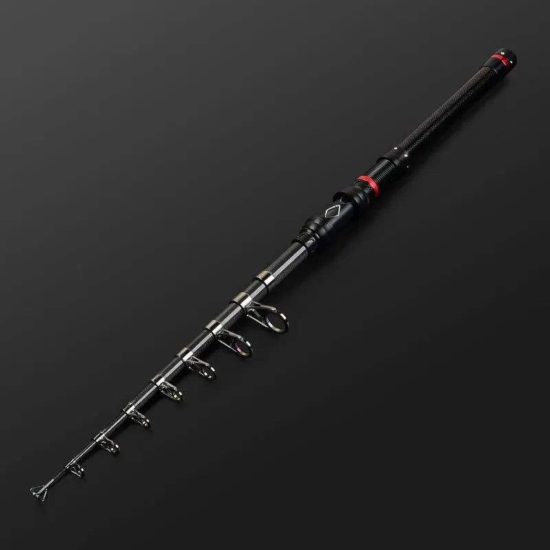 JSFUN Carbon Telescopic Rock Fishing Rod 1.8M 2.1M 2.4M 2.7M 3.0M Ultra Light Rod Lure Carp Fishing Rod Ocean Spinning Rod