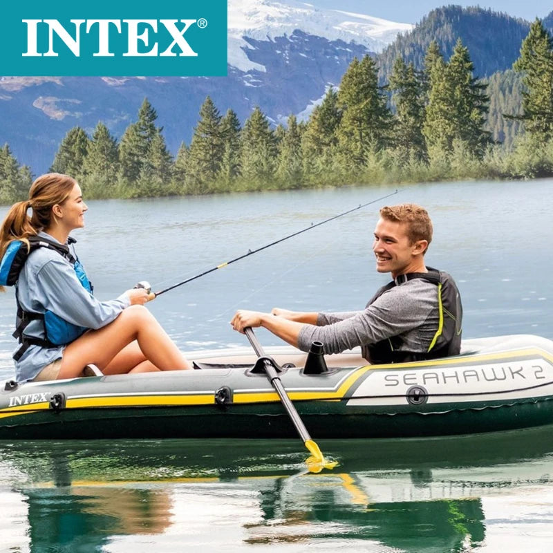 Intex68347 Rubber Boat Inflatable Fishing Kayak with Air Cushion for Outdoor Activities