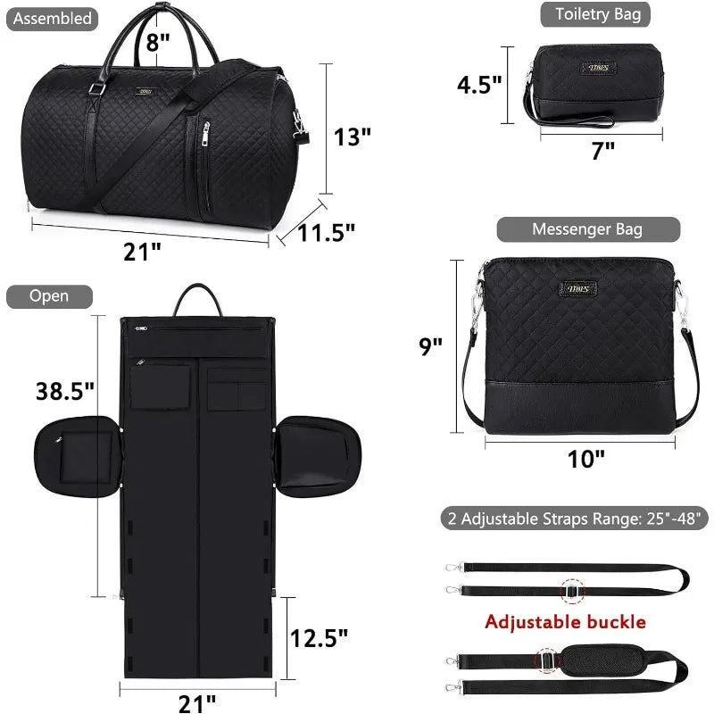 Toiletry Bag Large Weekender Bag for Women Men 2 in 1 Hanging Suitcase Suit Travel Duffel Overnight Bags 4pcs Set