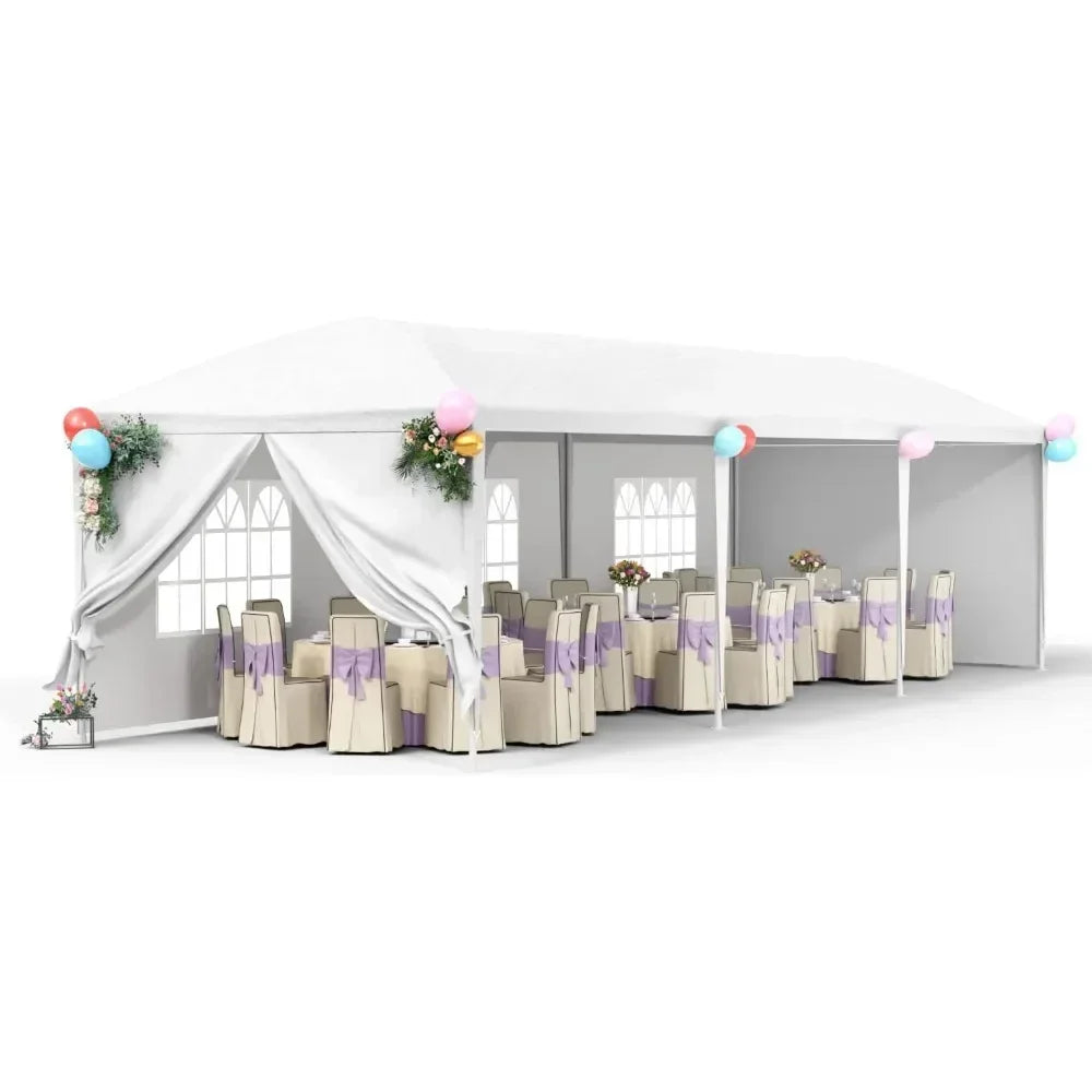 10x30 Outdoor Canopy Patio Tent Camping Gazebo Events with 5 Removable Walls for [Party] Wedding BBQ Cater