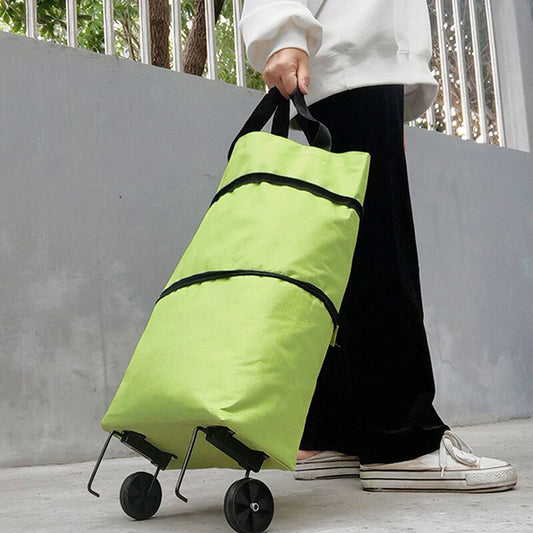 Folding Shopping Pull Cart Trolley Bag With Wheels Foldable Shopping Bags  Reusable Grocery Bags Food Organizer Vegetables Bag