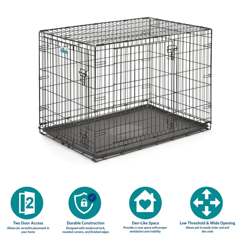 MidWest Homes For Pets Double Door Folding Metal Dog Crate Medium Toy XS XL Intermediate Large  Cage