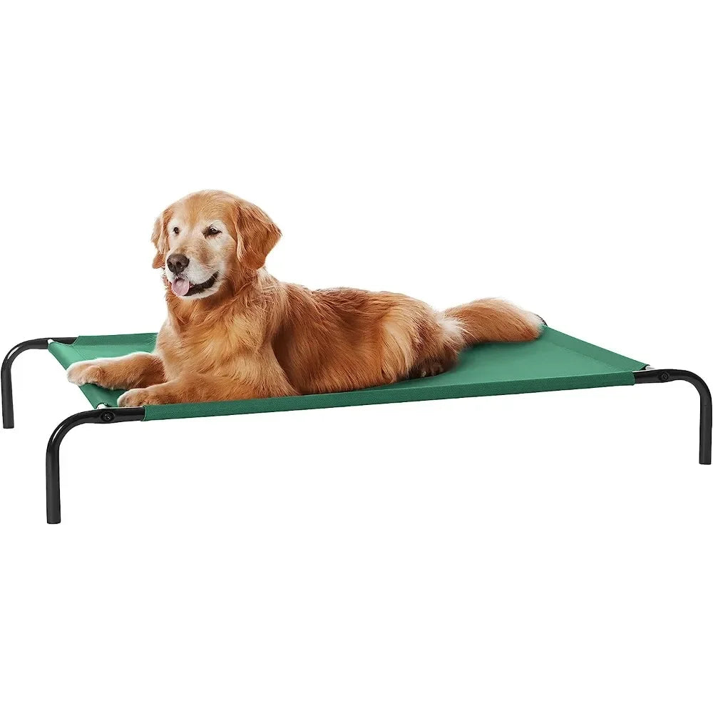 Large Dog Beds and Furniture Basics Cooling Elevated With Metal Frame 130 X 80 X 19 Cm(L *W*H) Green Pet Accessories